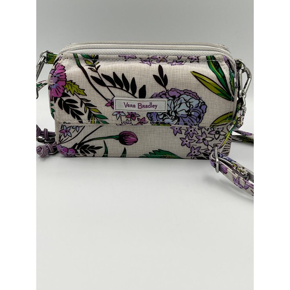 Vera Bradley Floral RFID All in One Crossbody Lavender Meadow Purple - Picture 2 of 9